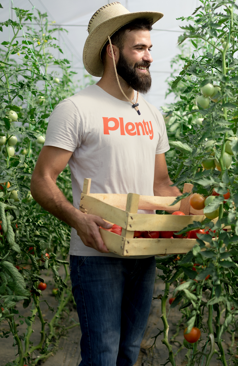 Load image into Gallery viewer, Plenty Unlimited T-Shirt Defunct Vertical Farming Bankrupt Company Logo Tee
