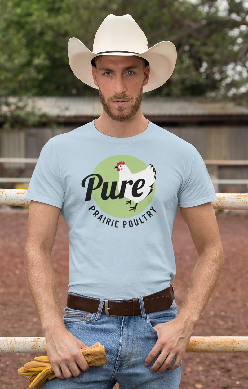 Load image into Gallery viewer, Pure Prairie Poultry T-Shirt Defunct Chicken Farm Bankrupt Company Logo Tee
