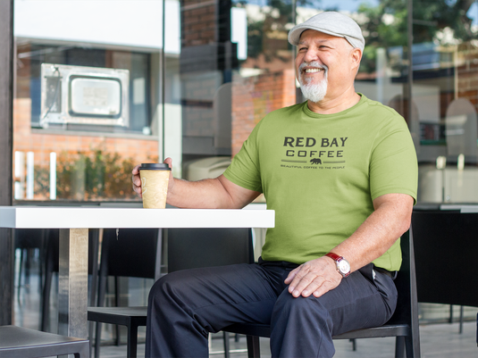 Red Bay Coffee T-Shirt Defunct Coffee Roaster Bankrupt Company Logo Tee