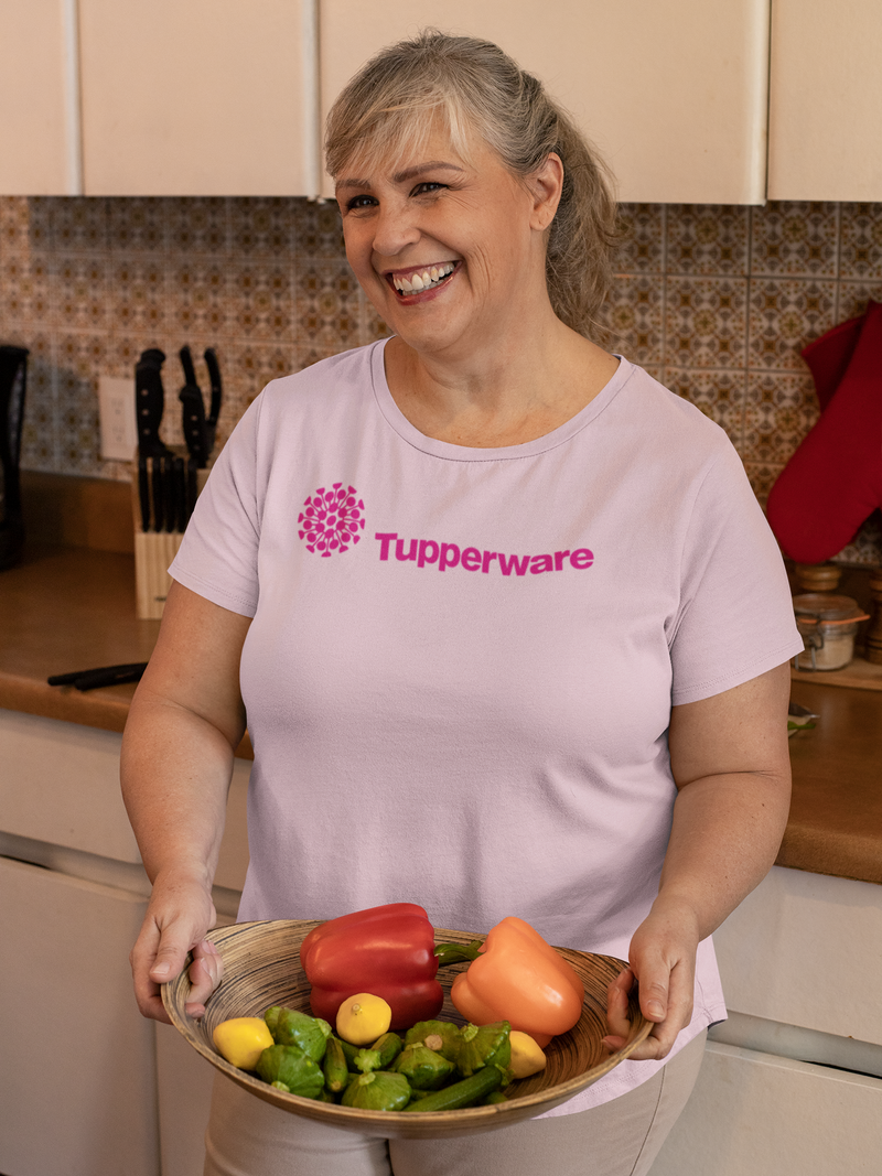 Load image into Gallery viewer, Tupperware Brands T-Shirt Bankrupt Kitchen Storage Company Logo Tee
