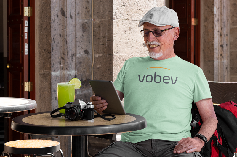 Load image into Gallery viewer, Vobev T-Shirt Defunct Beverage Company Bankrupt Logo Tee
