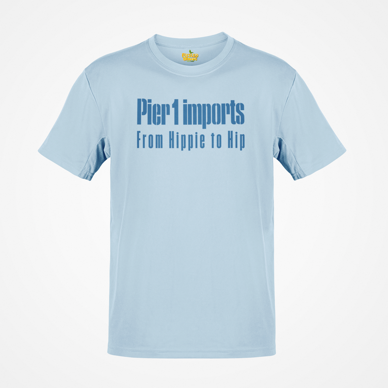 Load image into Gallery viewer, Pier 1 Imports From Hippie to Hip Blue Logo Home Decor Furniture T-shirt

