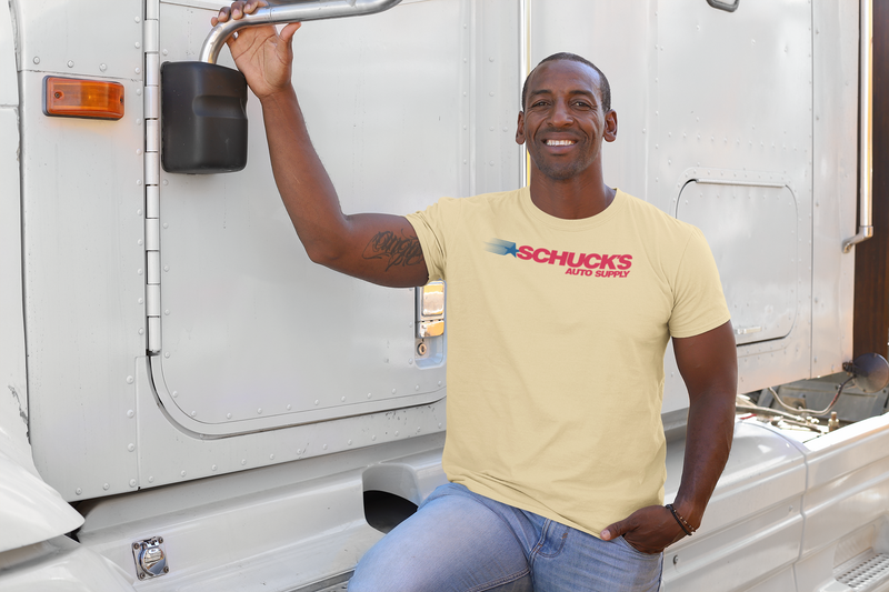 Load image into Gallery viewer, Schucks Auto Supply Speed Star Logo Automotive Parts Store Chain T-shirt
