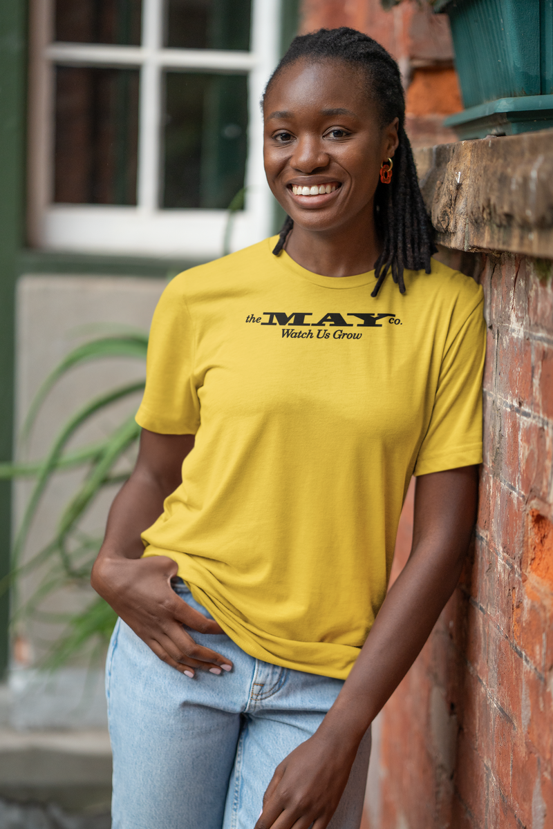 Load image into Gallery viewer, The May Company Watch Us Grow Black Logo Department Store Chain T-shirt
