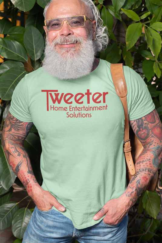 Tweeter Home Entertainment Solutions Red Logo Electronics Store T-shirt