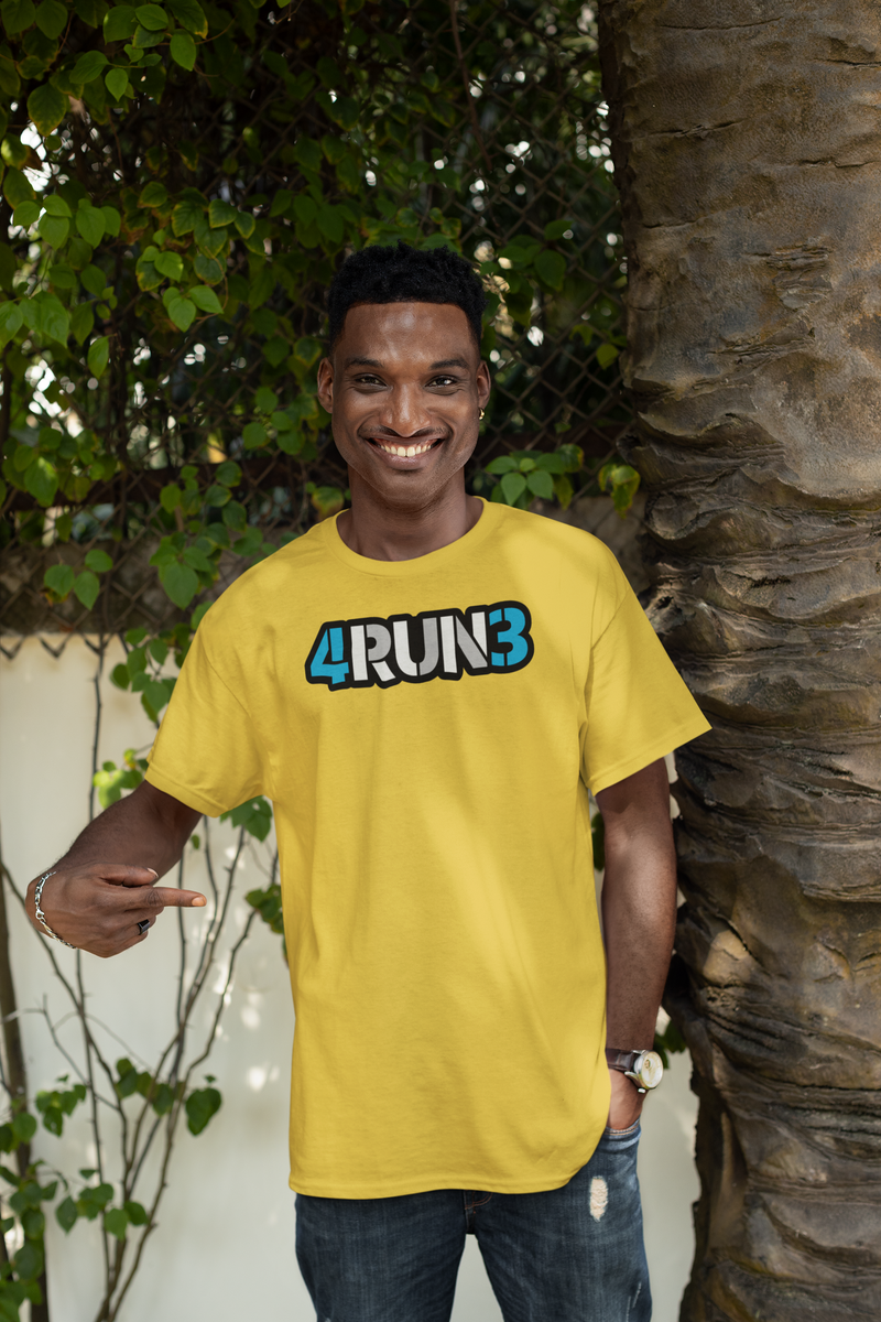 Load image into Gallery viewer, 4RUN3 T-Shirt Defunct Running Company Bankrupt Logo Tee
