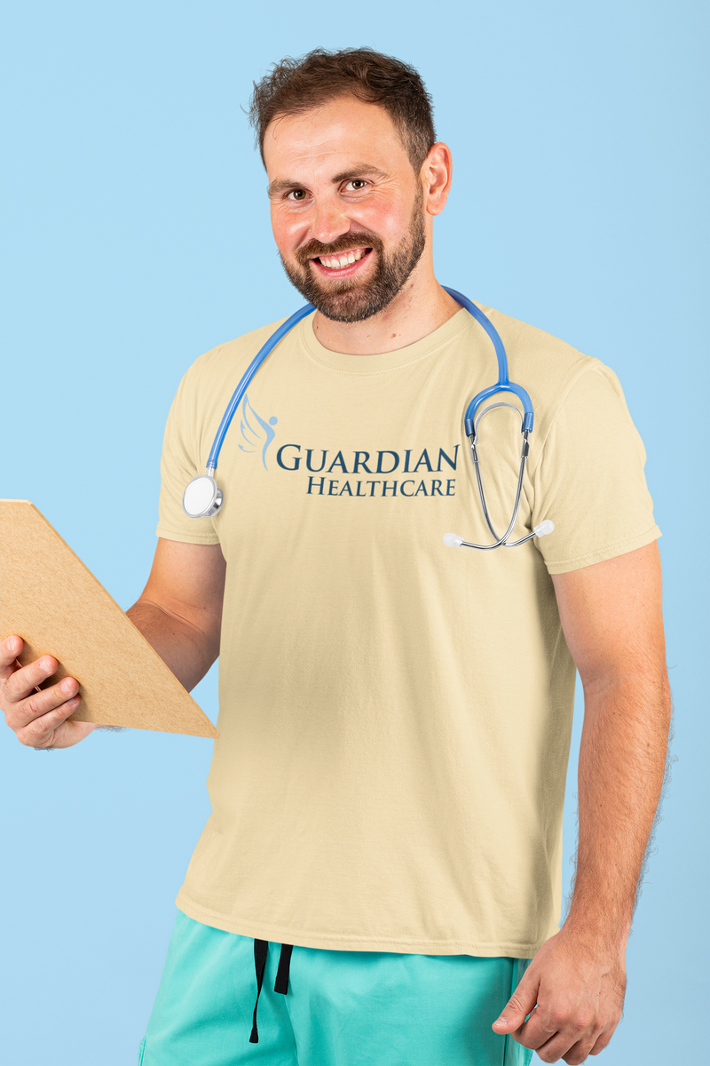 Load image into Gallery viewer, Guardian Healthcare T-Shirt Defunct Medical Company Bankrupt Logo Tee
