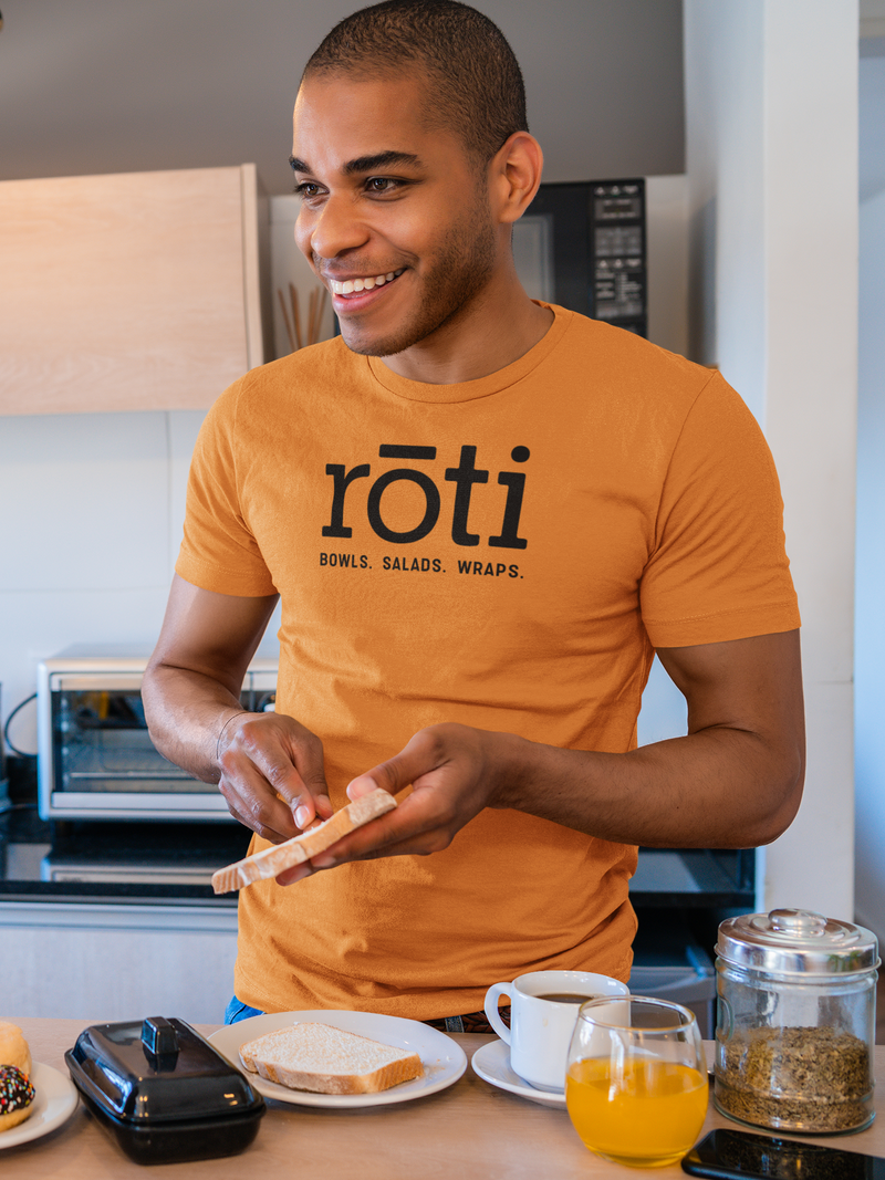 Load image into Gallery viewer, Roti Modern Mediterranean T-Shirt Defunct Restaurant Bankrupt Logo Tee
