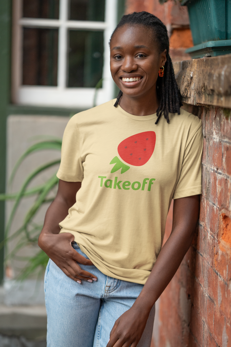 Load image into Gallery viewer, Takeoff Technologies T-Shirt Bankrupt Grocery Tech Company Defunct Logo Tee
