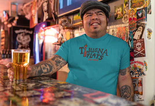 Tijuana Flats Tex-Mex T-Shirt Bankrupt Restaurant Chain Logo Tee