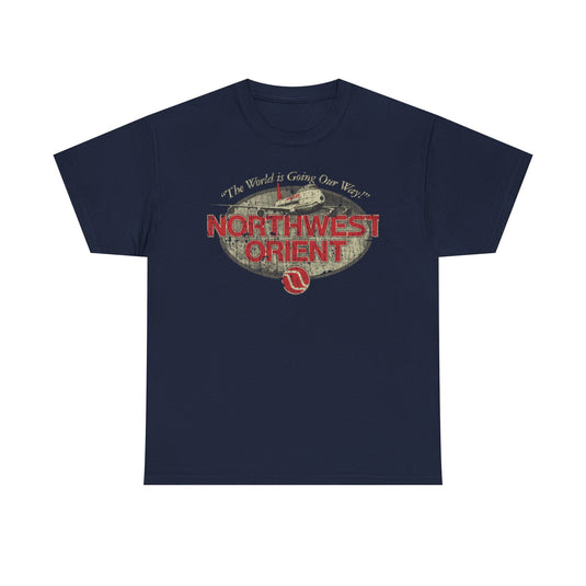 Northwest Orient Airlines 1969 Distressed Print T-shirt