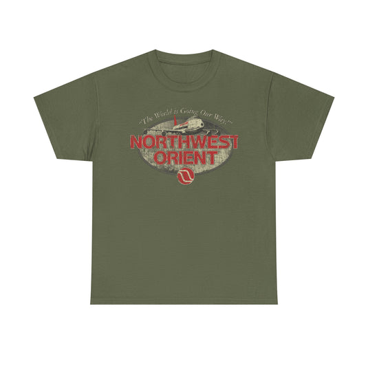 Northwest Orient Airlines 1969 Distressed Print T-shirt