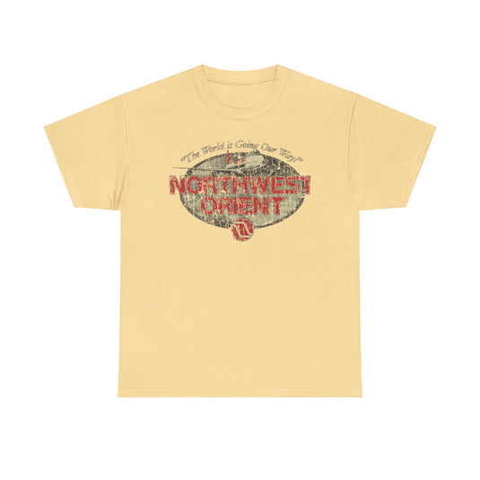 Northwest Orient Airlines 1969 Distressed Print T-shirt