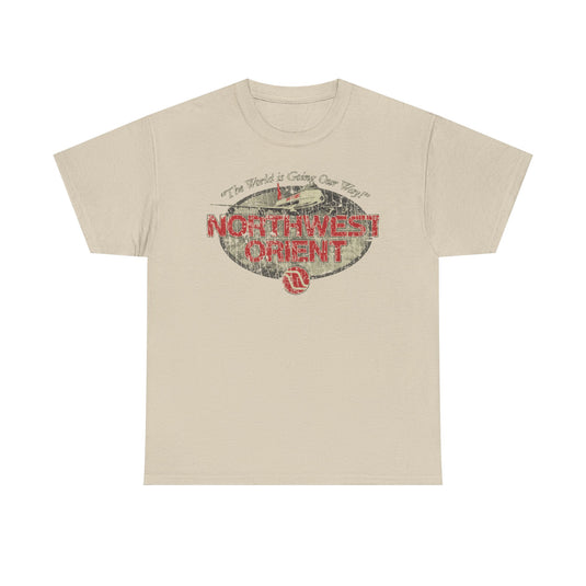 Northwest Orient Airlines 1969 Distressed Print T-shirt