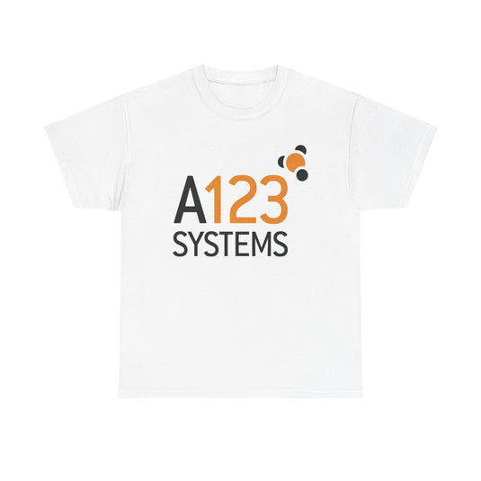 A123 Systems T-Shirt - Battery Technology Industry Bankrupt Logo Tee
