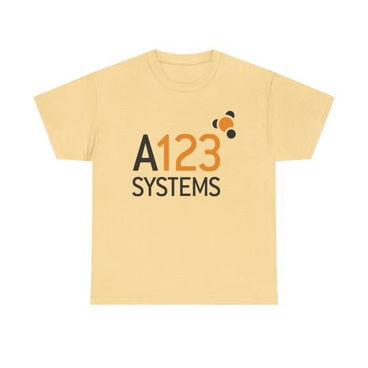 A123 Systems T-Shirt - Battery Technology Industry Bankrupt Logo Tee