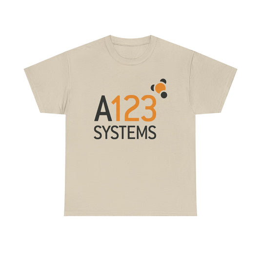 A123 Systems T-Shirt - Battery Technology Industry Bankrupt Logo Tee