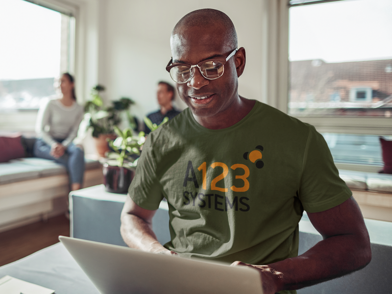 Load image into Gallery viewer, A123 Systems T-Shirt - Battery Technology Industry Bankrupt Logo Tee
