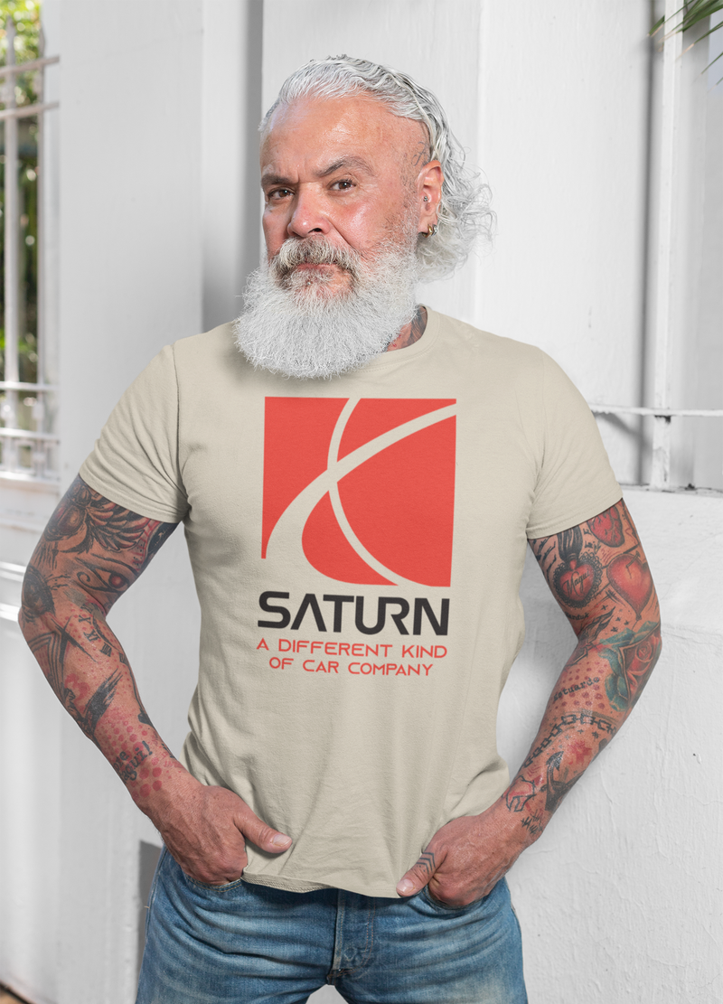 Load image into Gallery viewer, Saturn A Different Kind of Car Company Red S Logo T-shirt
