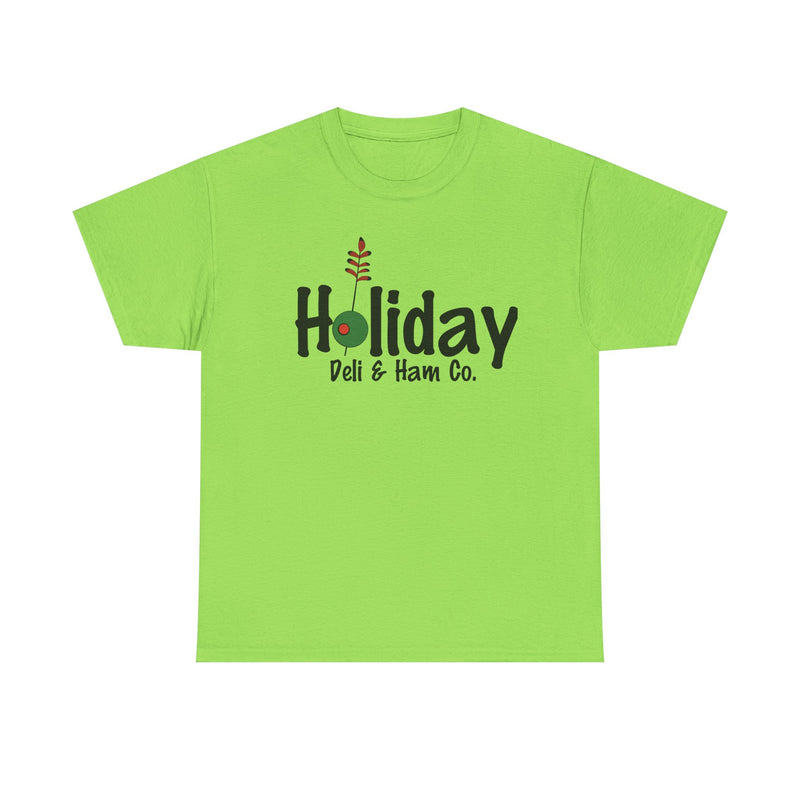 Load image into Gallery viewer, Holiday Deli and Ham T-Shirt - Restaurant Industry Bankrupt Defunct Logo Tee
