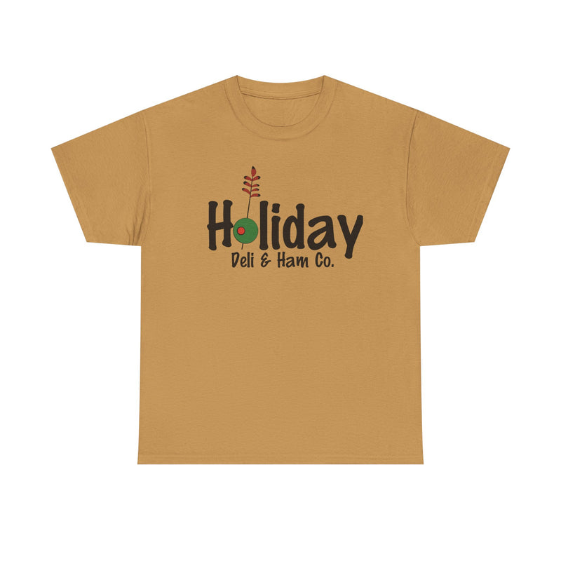 Load image into Gallery viewer, Holiday Deli and Ham T-Shirt - Restaurant Industry Bankrupt Defunct Logo Tee
