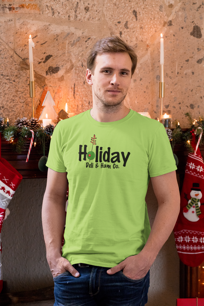 Load image into Gallery viewer, Holiday Deli and Ham T-Shirt - Restaurant Industry Bankrupt Defunct Logo Tee
