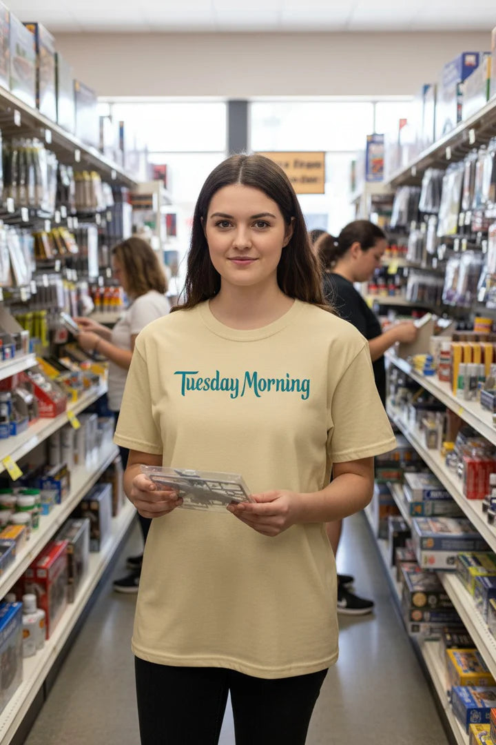 Load image into Gallery viewer, Tuesday Morning T-Shirt - Discount Retail Industry Bankrupt Logo Tee
