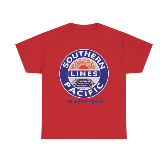 Southern Pacific Lines Sunset Route Railroad Logo Vintage T-Shirt