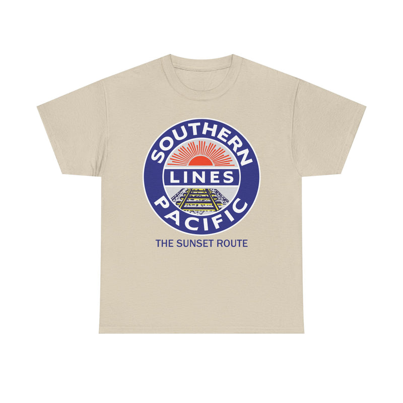 Load image into Gallery viewer, Southern Pacific Lines Sunset Route Railroad Logo Vintage T-Shirt
