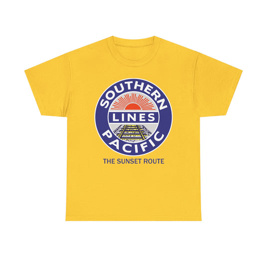 Southern Pacific Lines Sunset Route Railroad Logo Vintage T-Shirt