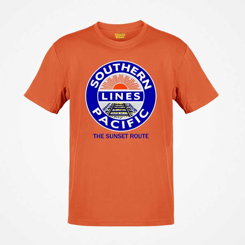 Load image into Gallery viewer, Southern Pacific Lines Sunset Route Railroad Logo Vintage T-Shirt
