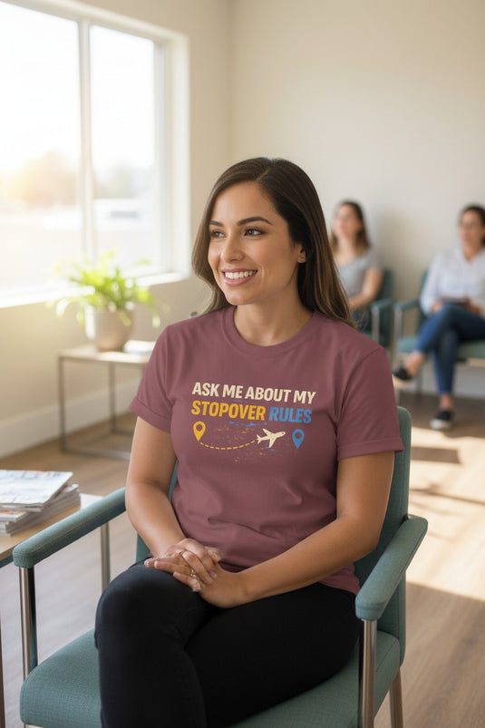 Stopover Rules Funny Credit Card Points Miles Travel T-shirt