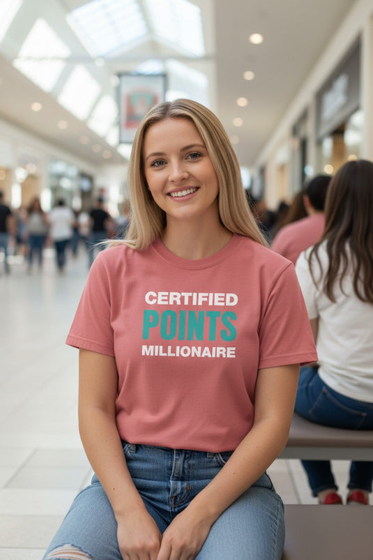 Certified Points Millionaire Credit Card Miles Travel Teal T-shirt
