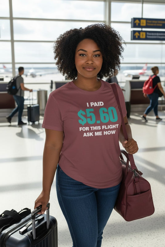 $5.60 Flight Credit Card Points Miles Travel T-shirt