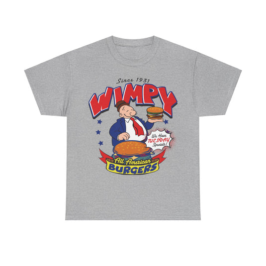 Wimpy All American Burgers Est 1931 Restaurant T-shirt