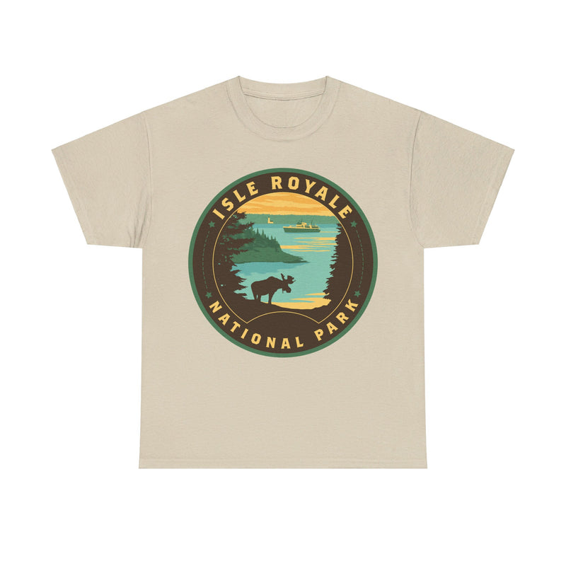 Load image into Gallery viewer, Isle Royale National Park Michigan Round Logo T-shirt
