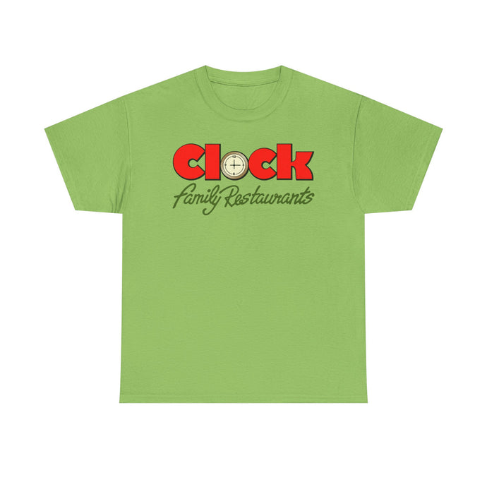 Clock Family Restaurants Vintage Diner Classic Restaurant Logo T-Shirt