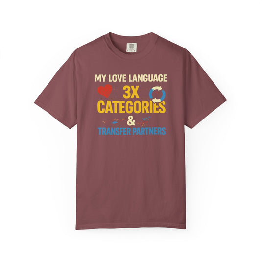 Credit Card Love Language Funny Points Miles Travel T-shirt