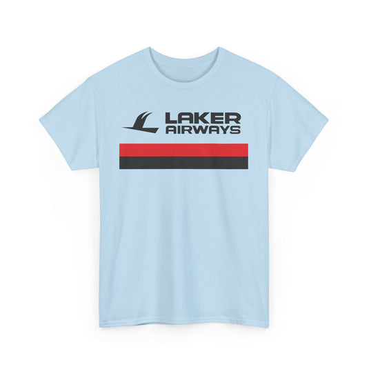 Laker Airways Vintage UK Airline Red Stripe Aviation Memorabilia T-shirt