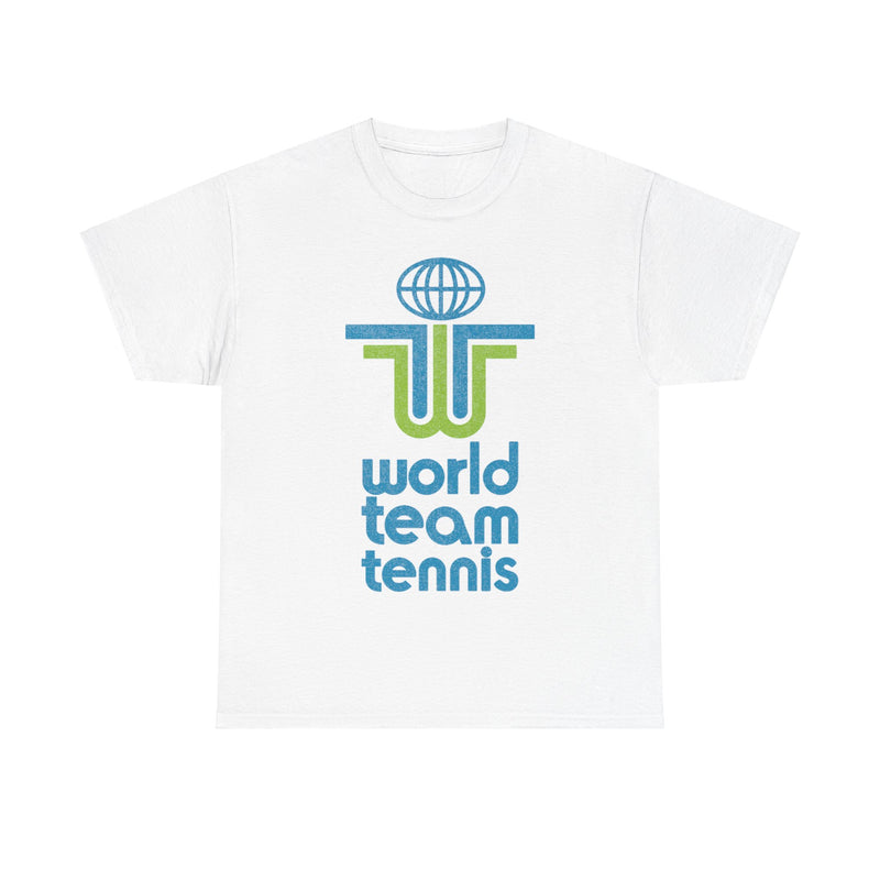 Load image into Gallery viewer, World Team Tennis Blue Green Logo Retro Nostalgic T-shirt
