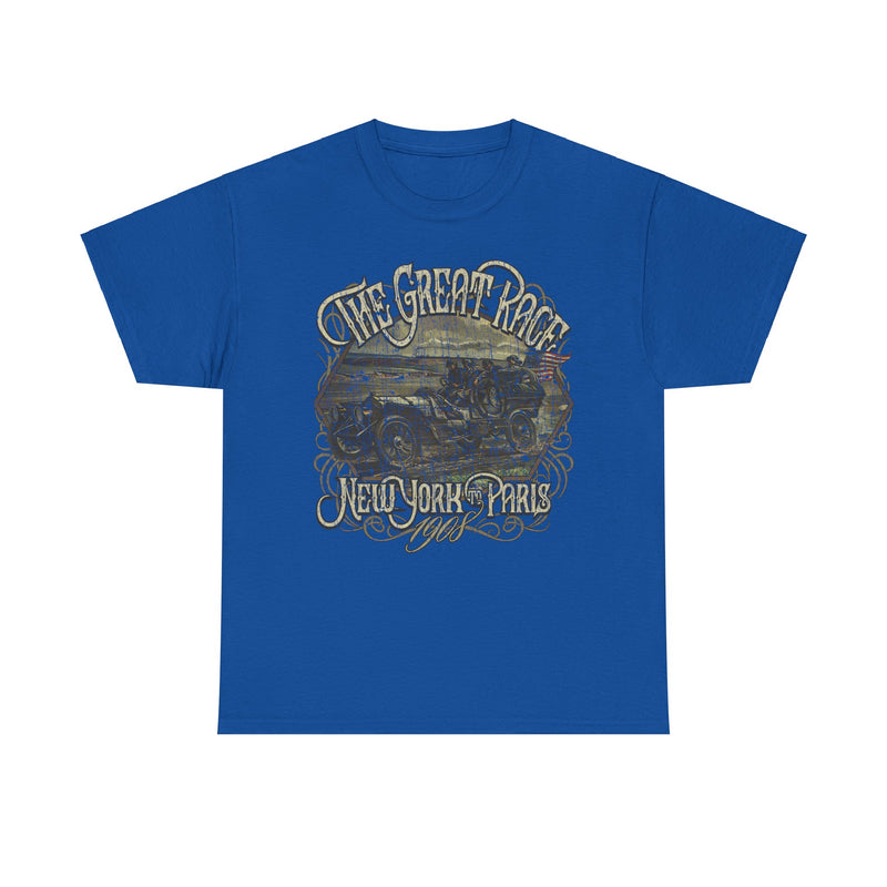 Load image into Gallery viewer, The Great Race 1908 New York to Paris Auto Competition T-shirt
