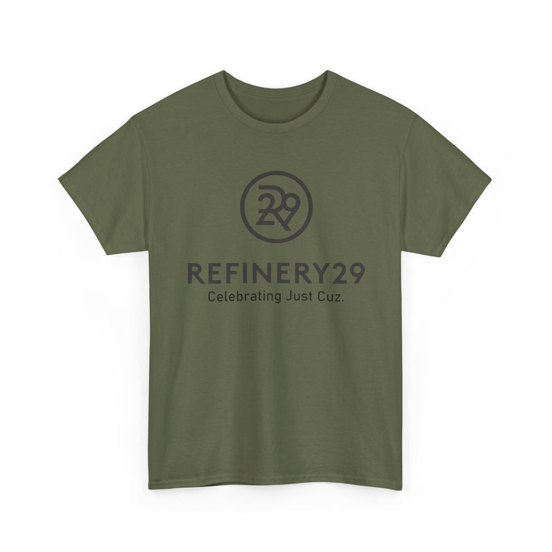 Load image into Gallery viewer, Refinery29 Celebrating Just Cuz T-Shirt Media Brand Logo Tee
