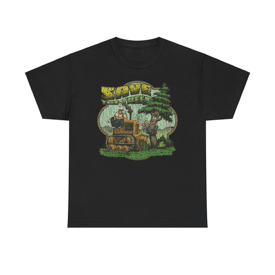 Save The Trees 1973 Chipko Environmentalist Political Movement Cartoon T-shirt