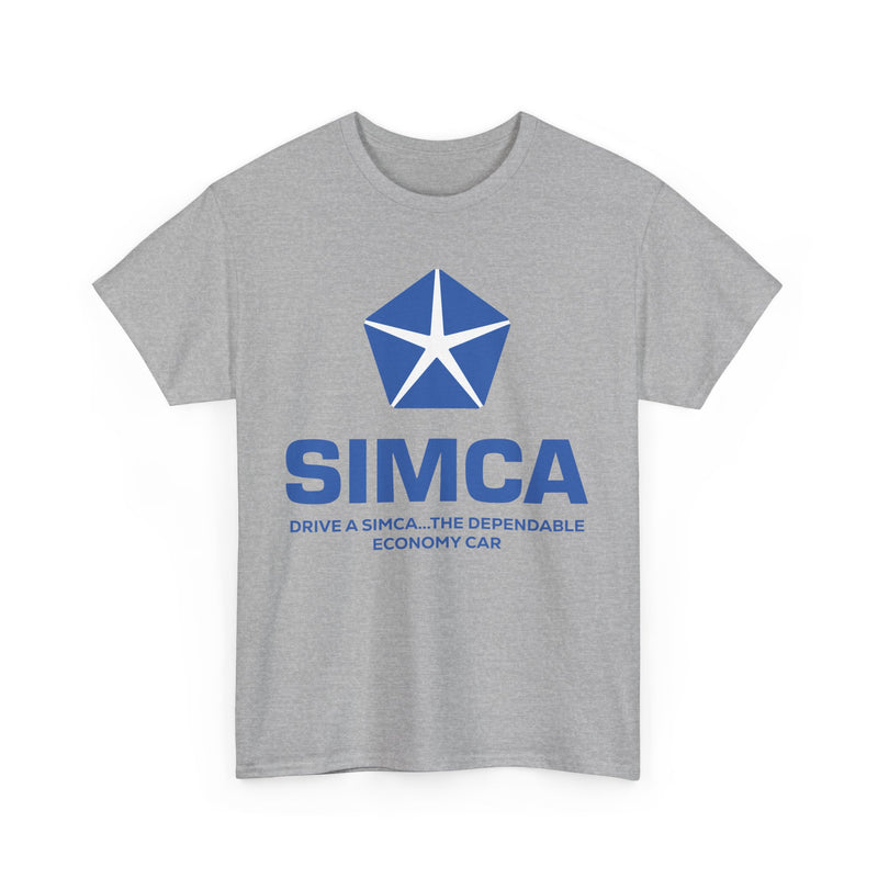 Load image into Gallery viewer, Simca Drive A Simca The Dependable Economy Car Vintage Logo T-shirt
