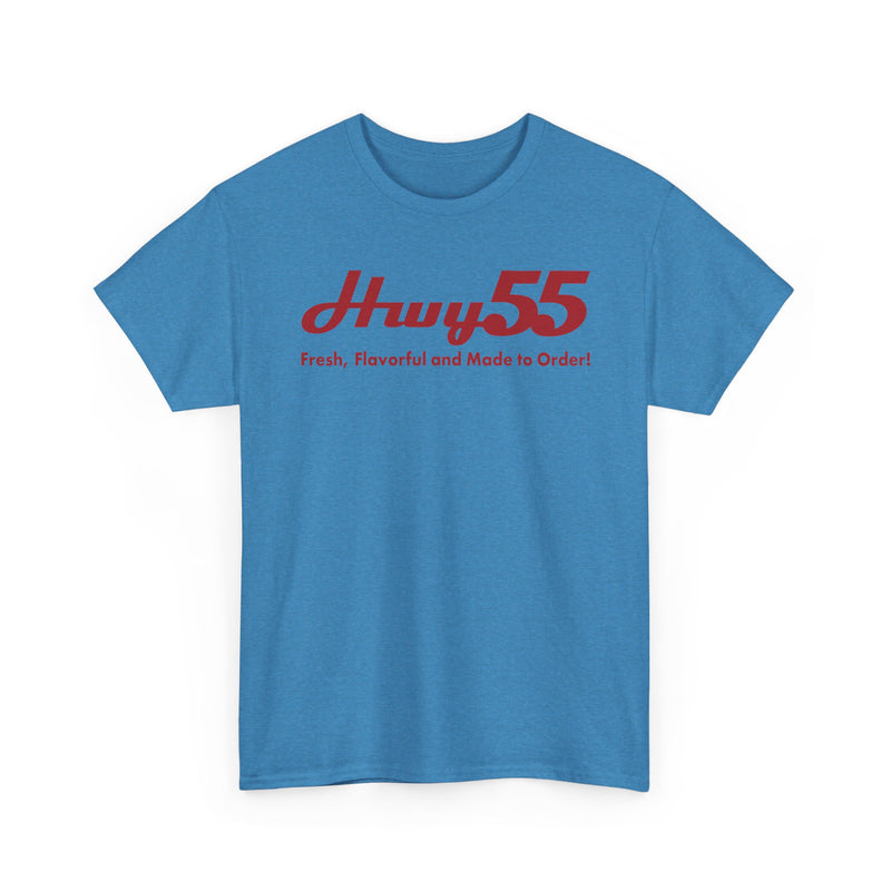 Load image into Gallery viewer, Hwy 55 T-Shirt Fresh Flavorful and Made to Order Defunct Restaurant Chain Tee
