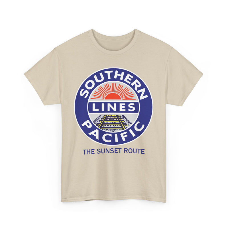 Load image into Gallery viewer, Southern Pacific Lines Sunset Route Railroad Logo Vintage T-Shirt
