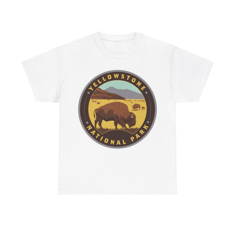 Load image into Gallery viewer, Yellowstone National Park Idaho Montana Wyoming Round Logo T-shirt
