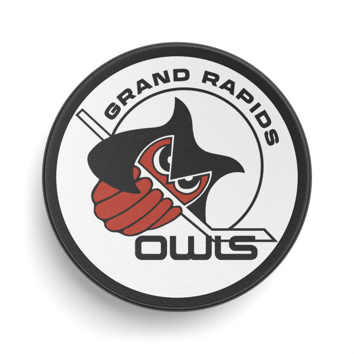 Grand Rapids Owls Michigan Nostalgic Logo Hockey Puck