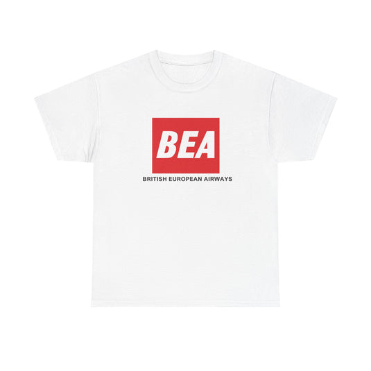 BEA British European Airways Red Square Vintage Travel Collectible T-shirt