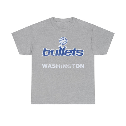 Washington Bullets Blue Logo Basketball Nostalgic Retro T-shirt